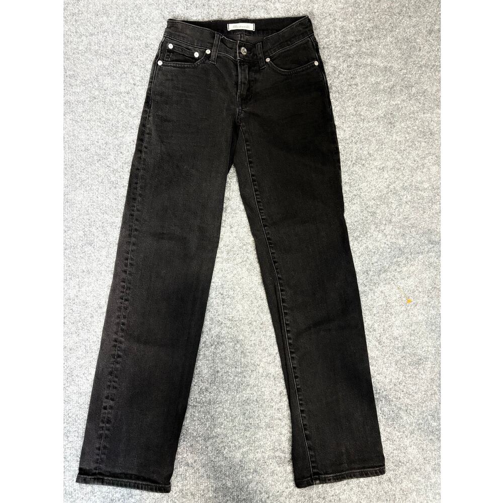 Madewell Perfect Vintage Jeans 23 Black Straight Leg High Rise